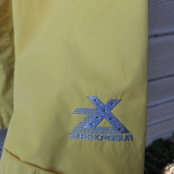 ZeroXposur yellow rain coat windbreaker removable hood 1X - Picture 6 of 12